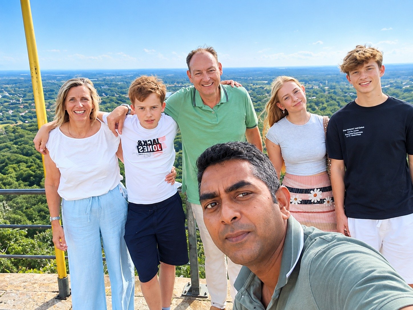 JK Tours guests and private guide atop Sigiriya Rock Fortress