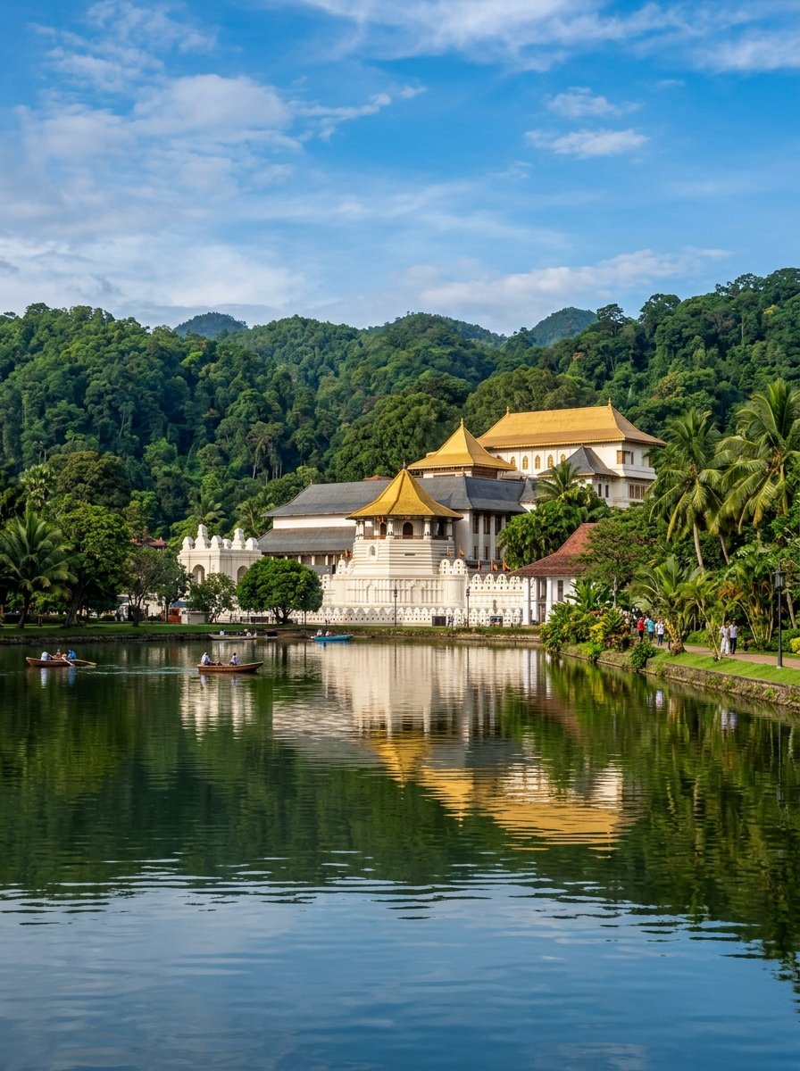Temple of the Tooth and Kandy Lake